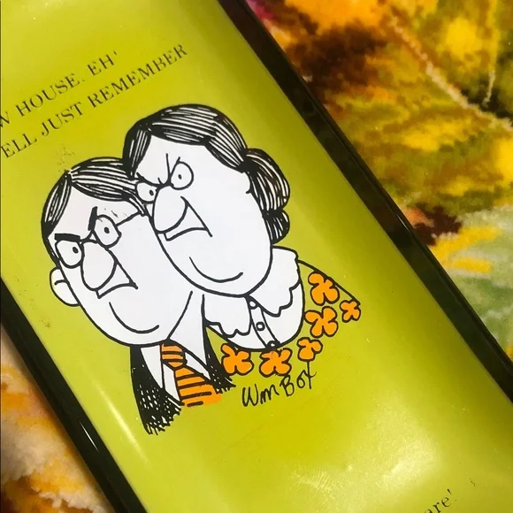 Vintage Kitsch Home Art Enamel Humorous Trinket Tray - Picture 2 of 9